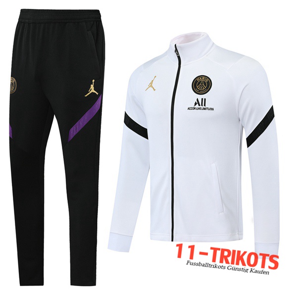Pairis PSG Jordan Trainingsanzug (Jacke) Weiß 2020 2021 | 11-trikots