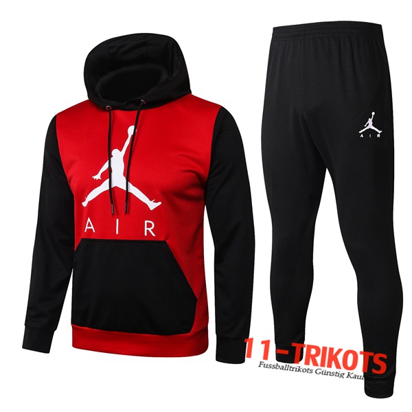 Pairis PSG Jordan Trainingsanzug Jacke mit Kapuze Rot Schwarz 2020 2021 | 11-trikots