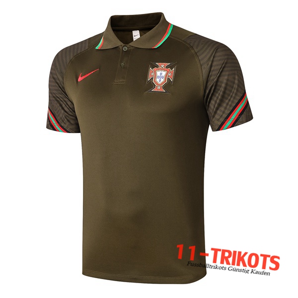 Neuestes Fussball Portugal Poloshirt Marron 2020/2021