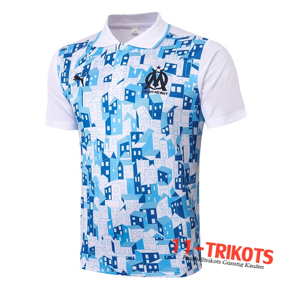 Neuestes Fussball Marseille OM Poloshirt Weiß 2020/2021