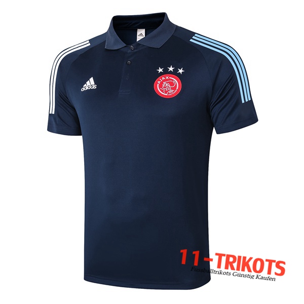 Neuestes Fussball AFC Ajax Poloshirt Blau Royal 2020/2021