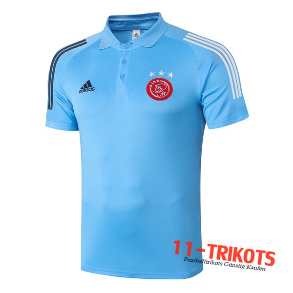Neuestes Fussball AFC Ajax Poloshirt Blau 2020/2021