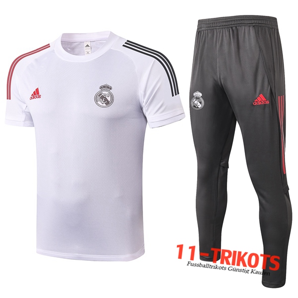 Real Madrid Trainingstrikot + Hose Weiß 2020/2021