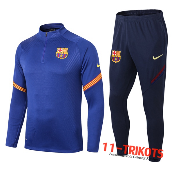 Neuestes Fussball FC Barcelona Trainingsanzug Blau 2020 2021 | 11-trikots