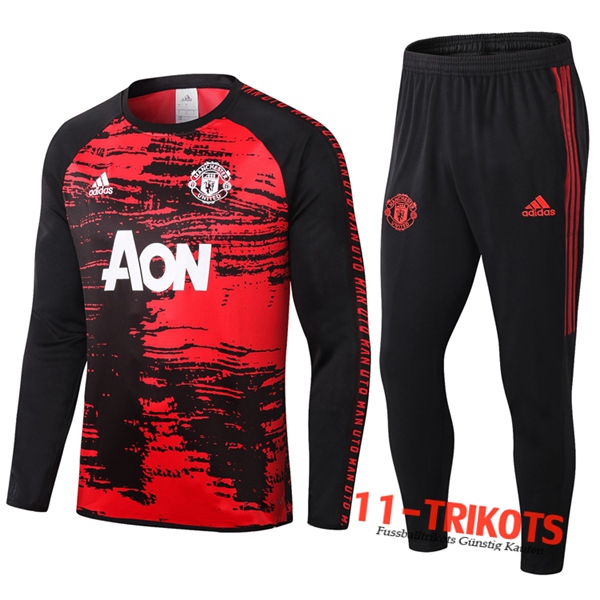 Neuestes Fussball Manchester United Trainingsanzug Schwarz Rot 2020 2021 | 11-trikots