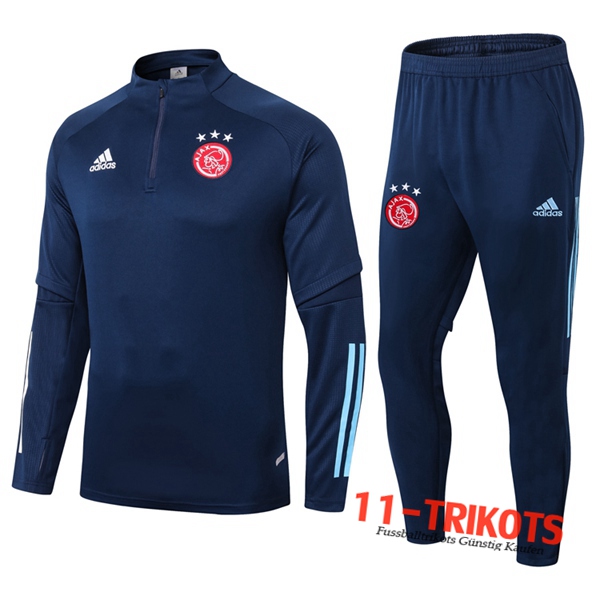 Neuestes Fussball AFC Ajax Trainingsanzug Blau Royal 2020 2021 | 11-trikots