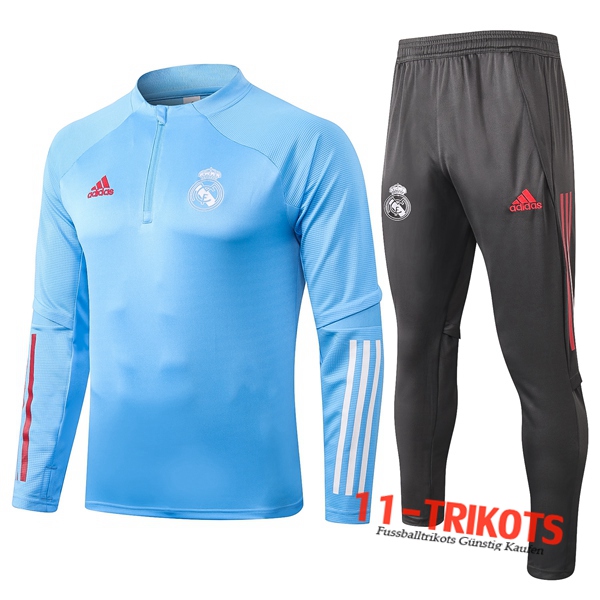 Neuestes Fussball Real Madrid Trainingsanzug Blau 2020 2021 | 11-trikots