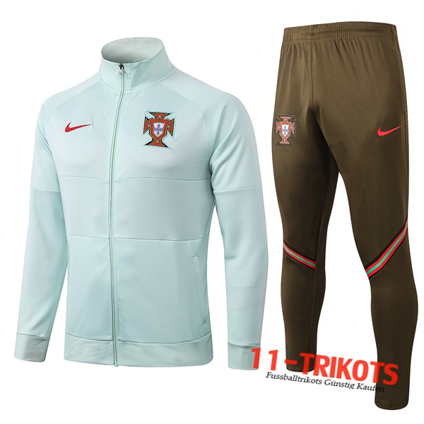 Neuestes Fussball Portugal Trainingsanzug (Jacke) Grün 2020 2021 | 11-trikots