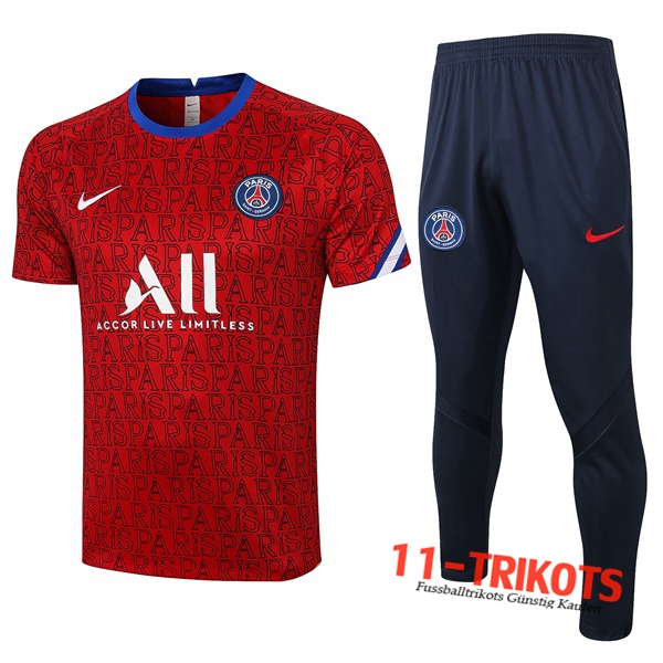 Paris PSG Trainingstrikot + Hose Rot 2020/2021
