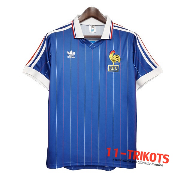 Neuestes Fussball Frankreich Retro Heimtrikot 1982