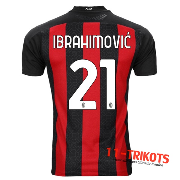 Fussball Milan AC (IBRAHIMOVIC 21) Heimtrikot 2020 2021 | 11-trikots