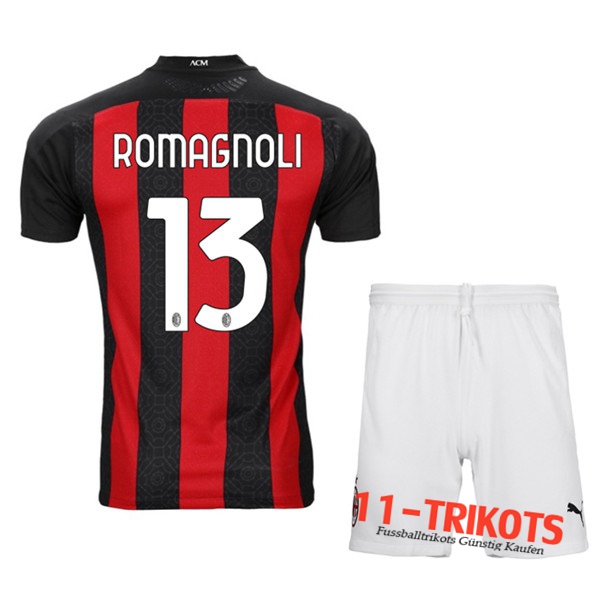 Fussball Milan AC (ROMAGNOLI 13) Kinder Heimtrikot 2020 2021 | 11-trikots