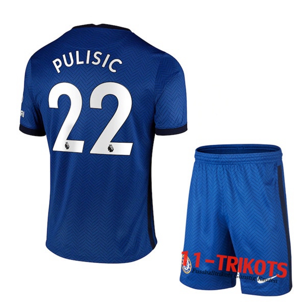 Fussball FC Chelsea (Pulisic 22) Kinder Heimtrikot 2020 2021 | 11-trikots