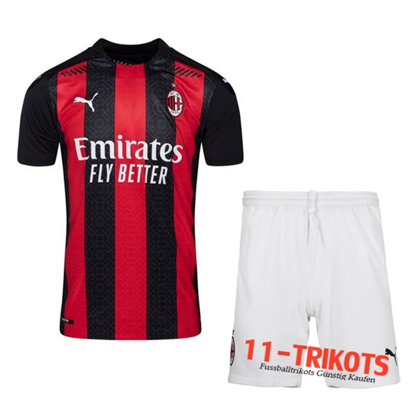 Zusammen Fussball Milan AC Heimtrikot + Short 2020 2021 | 11-trikots