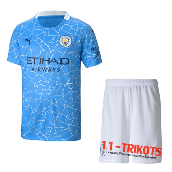 Zusammen Fussball Manchester City Heimtrikot + Short 2020 2021 | 11-trikots
