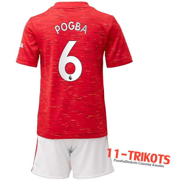 Fussball Manchester United (Pogba 6) Kinder Heimtrikot 2020 2021 | 11-trikots