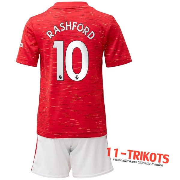 Fussball Manchester United (Rashford 10) Kinder Heimtrikot 2020 2021 | 11-trikots