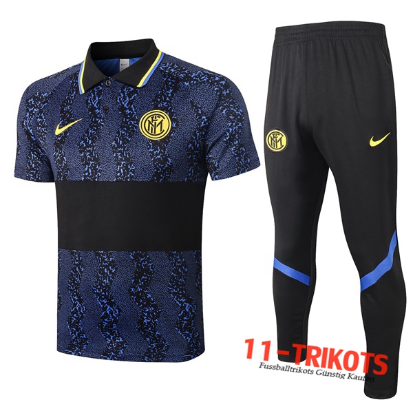 Neuestes Fussball Inter Milan Poloshirt + Hose Blau 2020/2021