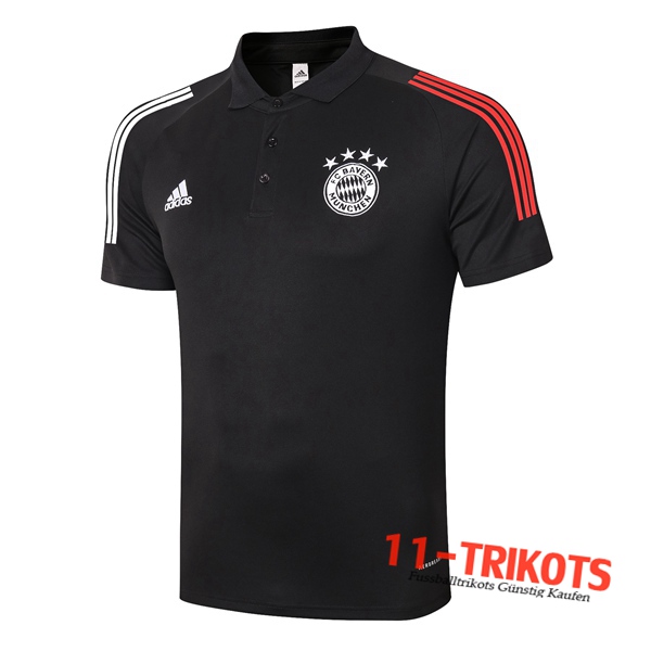 Neuestes Fussball Bayern Munchen Poloshirt Schwarz 2020/2021