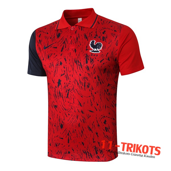 Neuestes Fussball Frankreich Poloshirt Rot 2020/2021