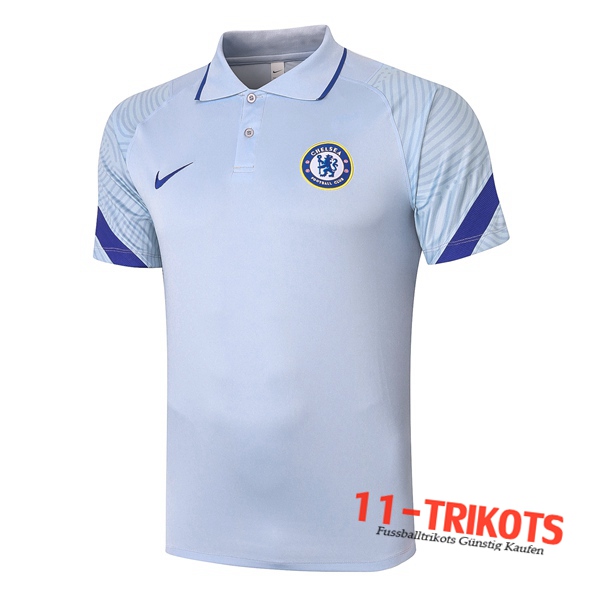 Neuestes Fussball FC Chelsea Poloshirt Grau 2020/2021