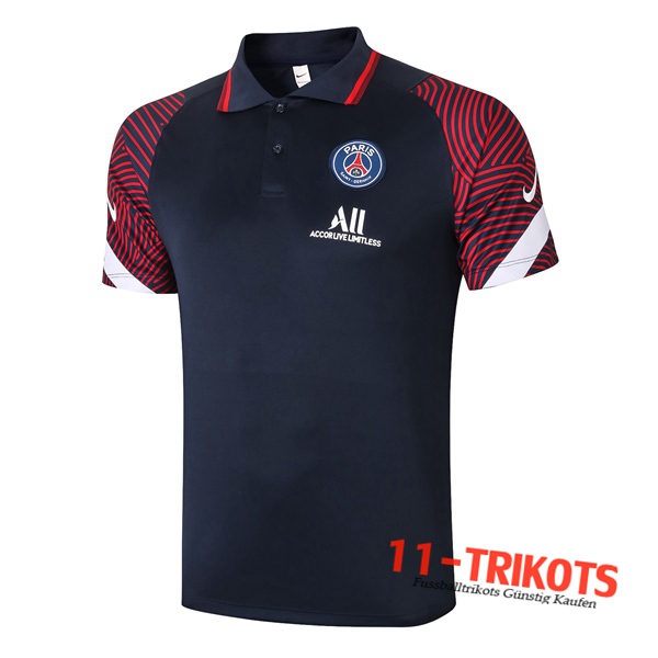 Neuestes Fussball Paris PSG Poloshirt Blau 2020/2021