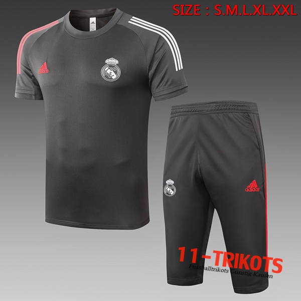 Real Madrid Trainingstrikot + Hose 3/4 Grau 2020/2021