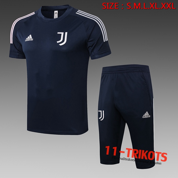 Juventus Trainingstrikot + Hose 3/4 Blau 2020/2021