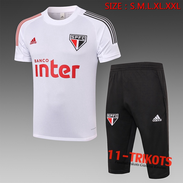 Sao Paulo FC Trainingstrikot + Hose 3/4 Weiß 2020/2021