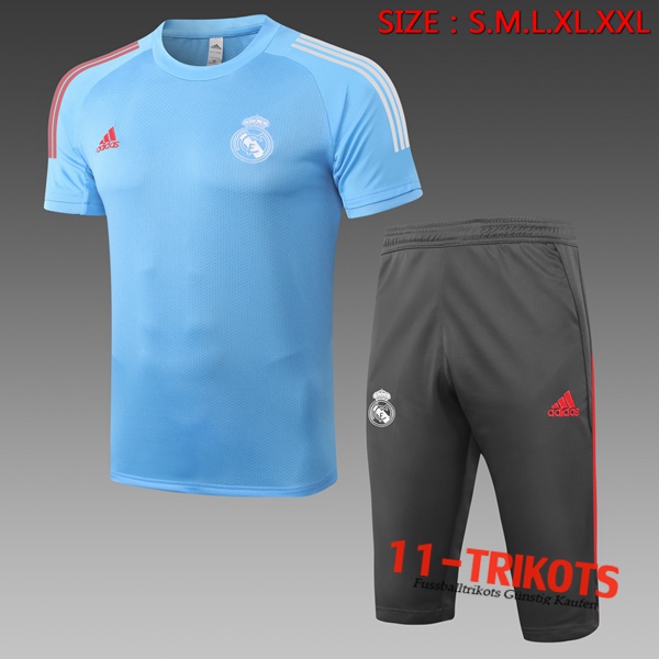 Real Madrid Trainingstrikot + Hose 3/4 Blau 2020/2021