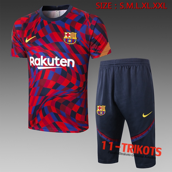 FC Barcelona Trainingstrikot + Hose 3/4 Rot 2020/2021