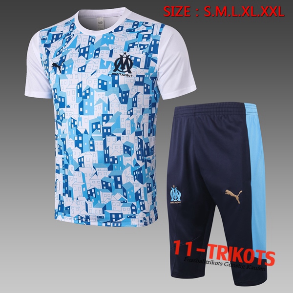 Marseille OM Trainingstrikot + Hose 3/4 Weiß 2020/2021