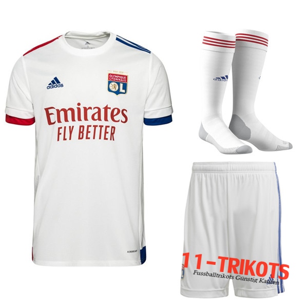 Zusammen Fussball Lyon OL Auswärtstrikot (Short+Socken) 2020 2021 | 11-trikots