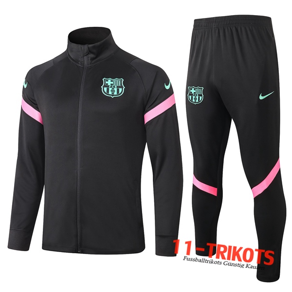 FC Barcelona Trainingsanzug (Jacke) Schwarz 2020 2021 | 11-trikots