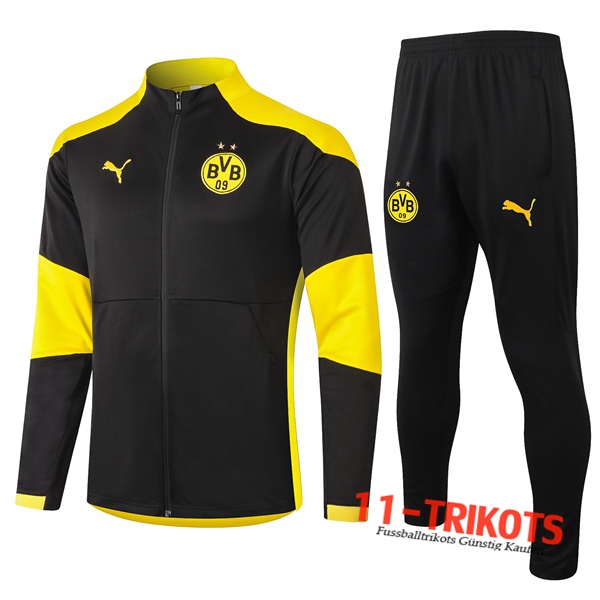 Dortmund BVB Trainingsanzug (Jacke) Schwarz 2020 2021 | 11-trikots