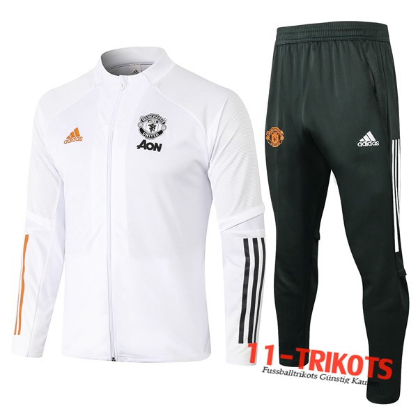 Manchester United Trainingsanzug (Jacke) Weiß 2020 2021 | 11-trikots