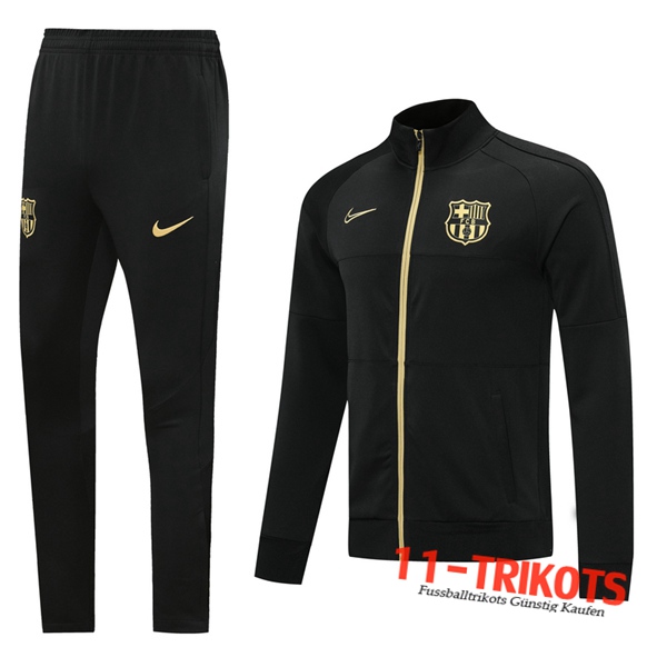 FC Barcelona Trainingsanzug (Jacke) Schwarz 2020 2021 | 11-trikots