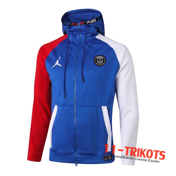 Neuestes Fussball Trainingsjacke Kapuzenpulli Pairis PSG Jordan Blau 2020/2021 | 11-trikots