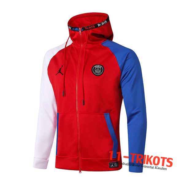 Neuestes Fussball Trainingsjacke Kapuzenpulli Pairis PSG Jordan Rot 2020/2021 | 11-trikots