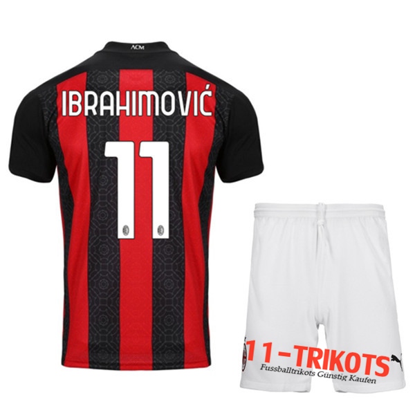 Fussball Milan AC (IBRAHIMOVIC 11) Kinder Heimtrikot 2020 2021 | 11-trikots