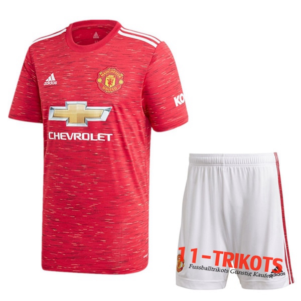 Zusammen Fussball Manchester United Heimtrikot + Short 2020 2021 | 11-trikots