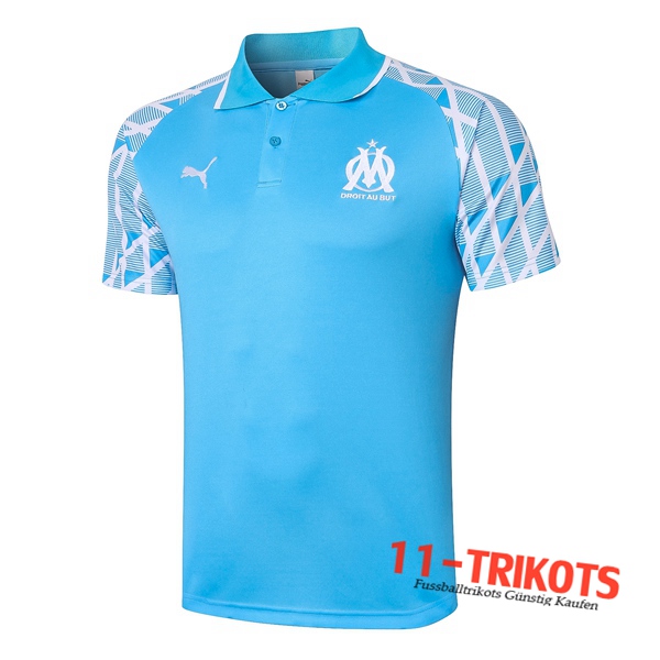 Neuestes Fussball Marseille OM Poloshirt Blau 2020/2021