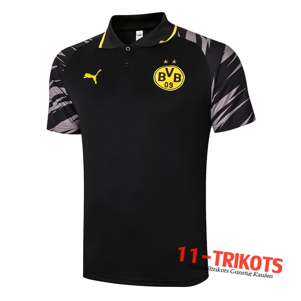 Neuestes Fussball Dortmund BVB Poloshirt Schwarz 2020/2021