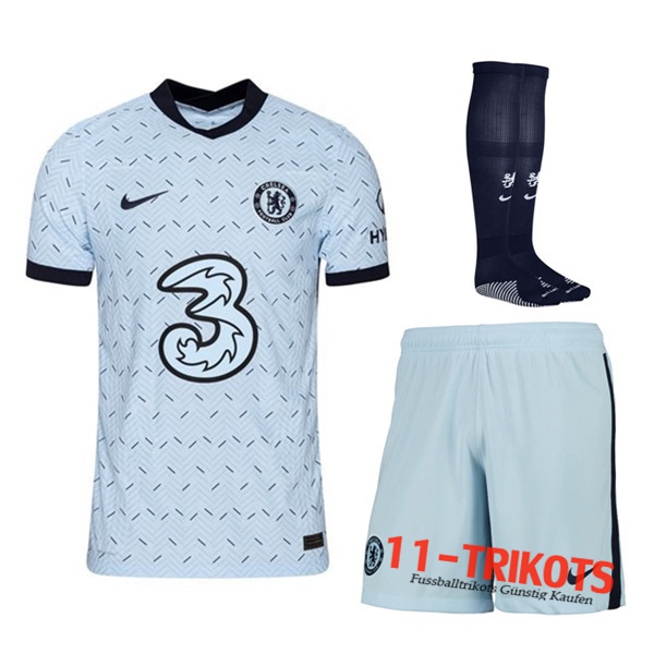 Zusammen Fussball FC Chelsea Auswärtstrikot (Short+Socken) 2020 2021 | 11-trikots