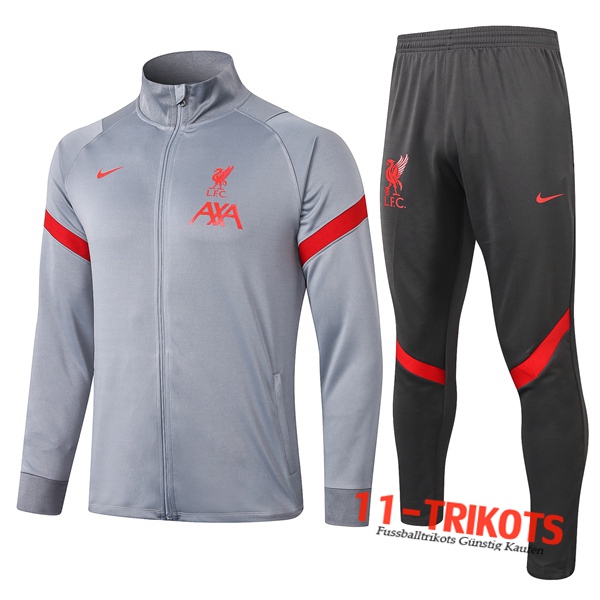 FC Liverpool Trainingsanzug (Jacke) Grau 2020 2021 | 11-trikots