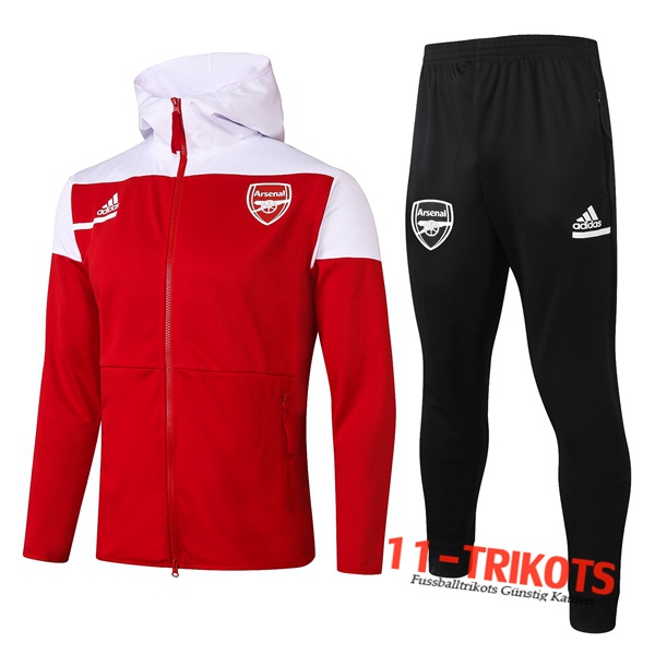 Arsenal Trainingsanzug Jacke mit Kapuze Rot 2020 2021 | 11-trikots