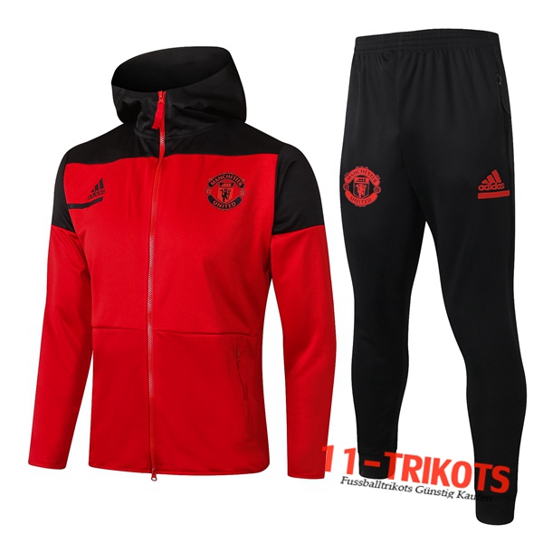Manchester United Trainingsanzug Jacke mit Kapuze Rot 2020 2021 | 11-trikots