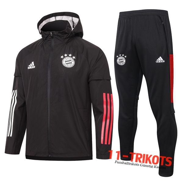 Bayern Munchen Trainingsanzug Windjacke Schwarz 2020 2021 | 11-trikots