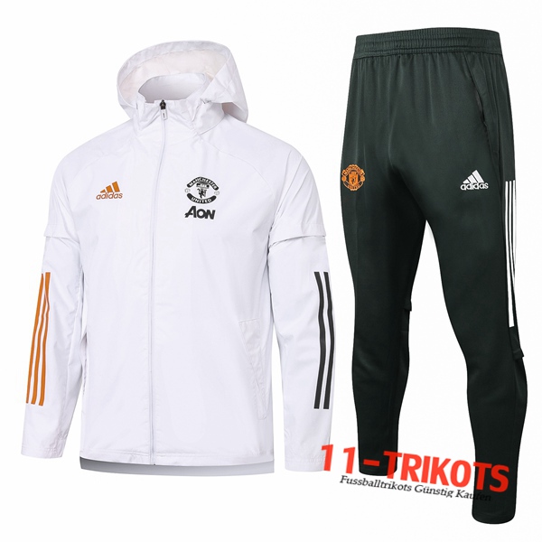 Manchester United Trainingsanzug Windjacke Weiß 2020 2021 | 11-trikots