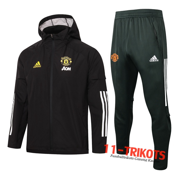 Manchester United Trainingsanzug Windjacke Schwarz 2020 2021 | 11-trikots